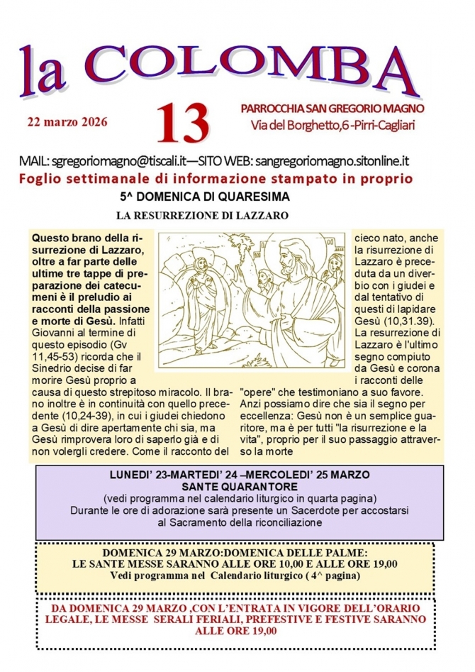 COLOMBA - Parrocchia San Gregorio Magno